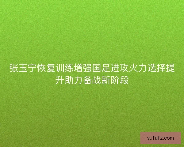 张玉宁恢复训练增强国足进攻火力选择提升助力备战新阶段